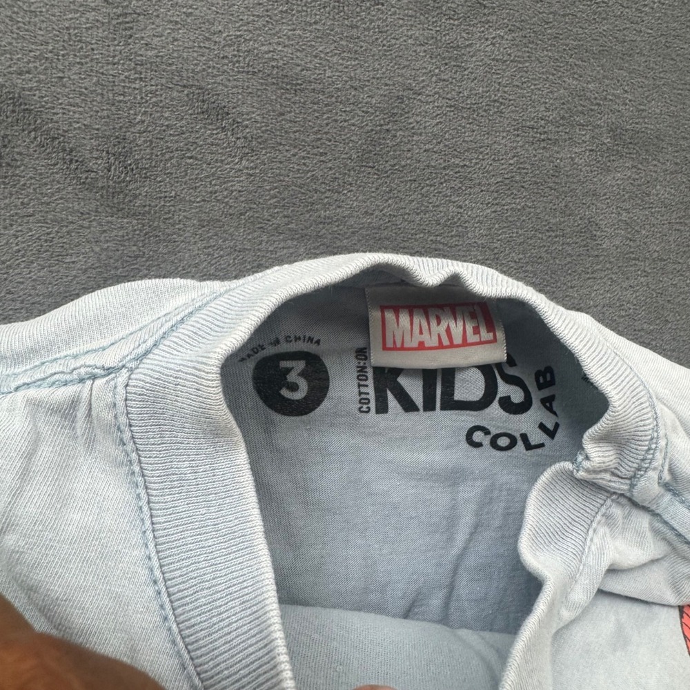 Marvel Cotton On Kids The Amazing Spider-Man Graphic T-Shirt Light Blue Size 3 - Picture 3 of 5